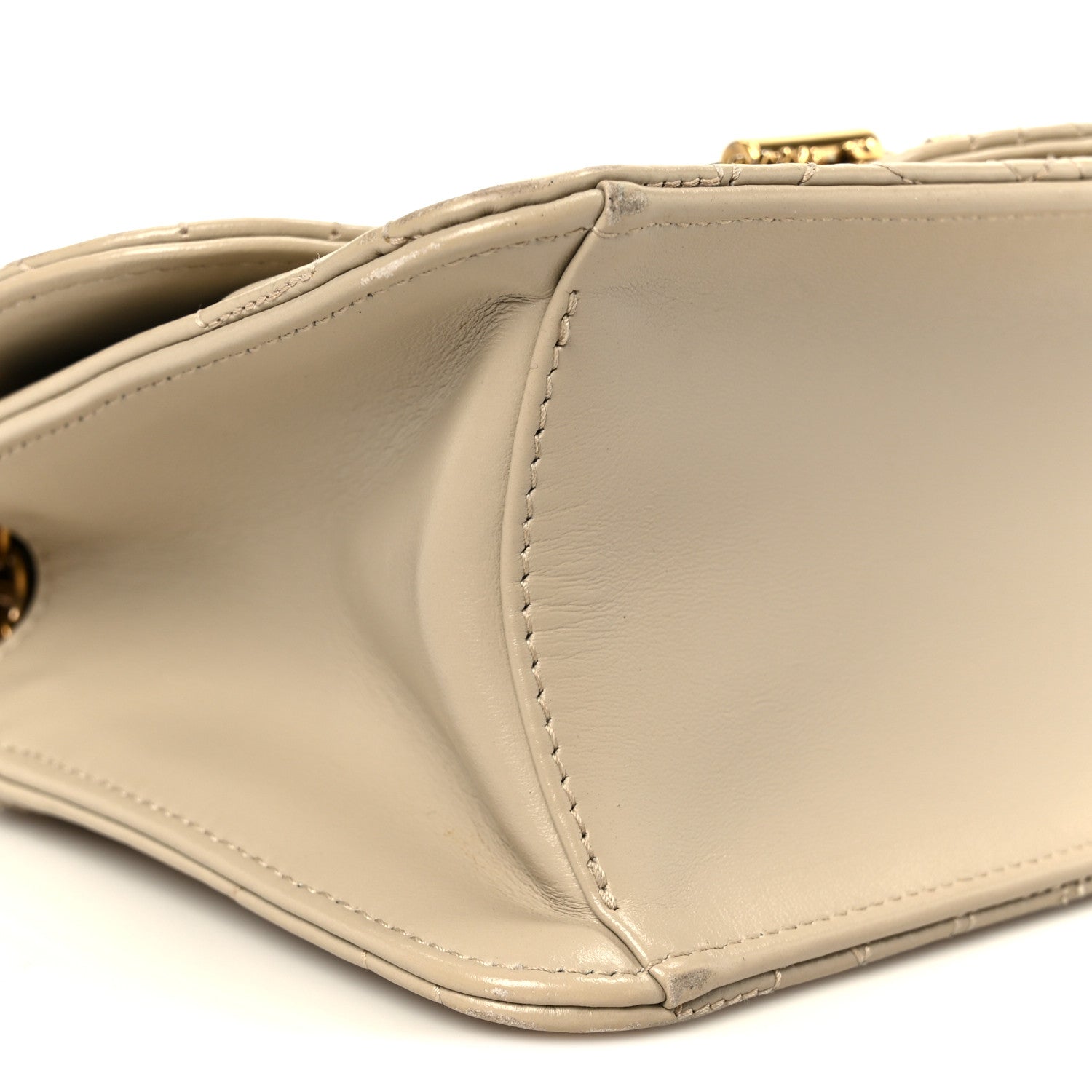 Calfskin Quilted Gancini Flap Bag Peony