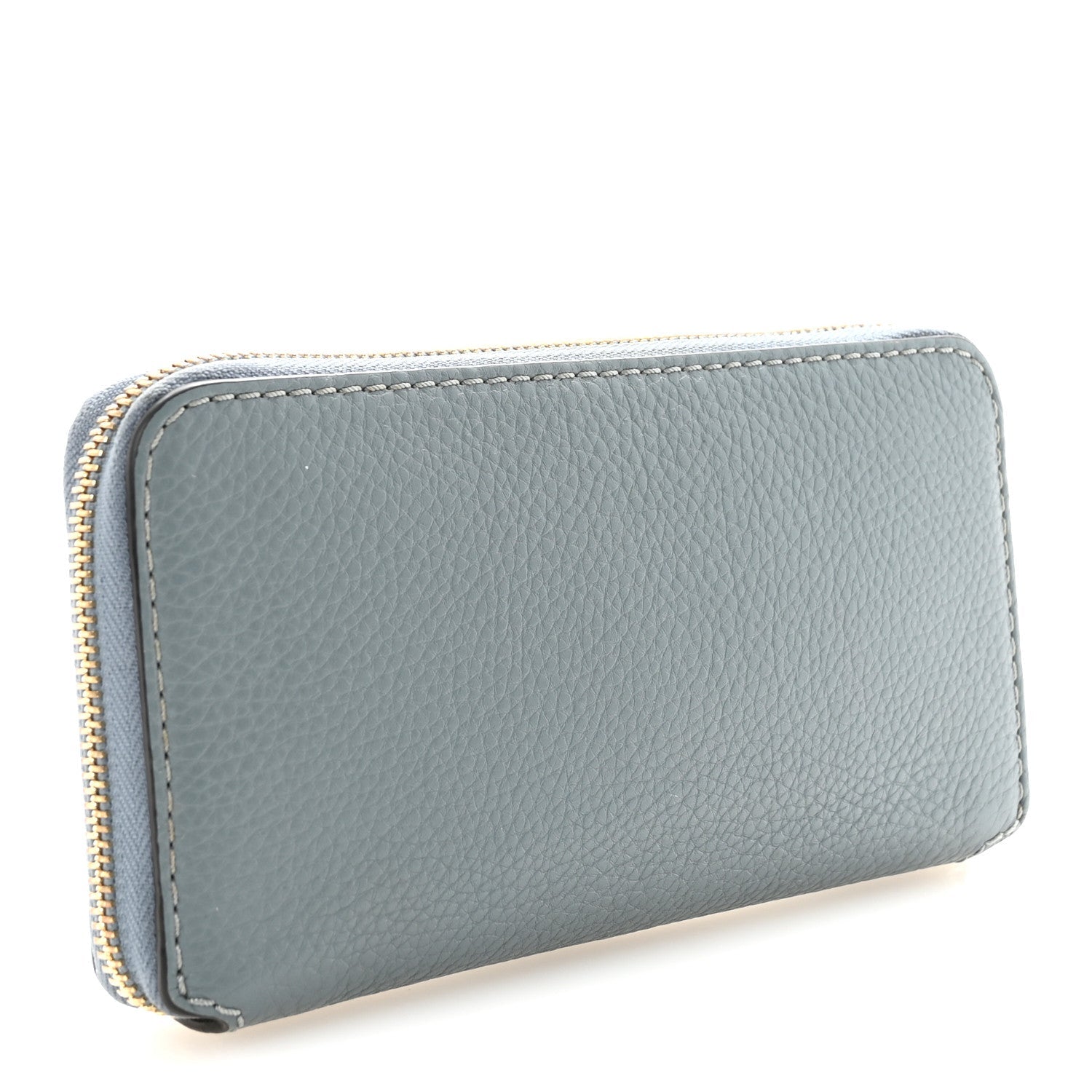 Grained Calfskin Marcie Long Zip Around Wallet Cloudy Blue