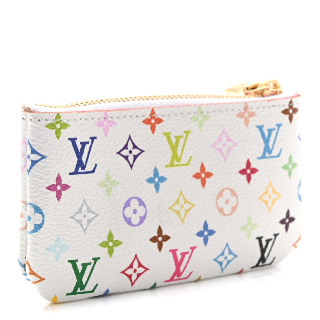 LV X TM Monogram Multicolor Key Pouch White