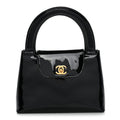 Patent Small Kelly Flap Bag Black
