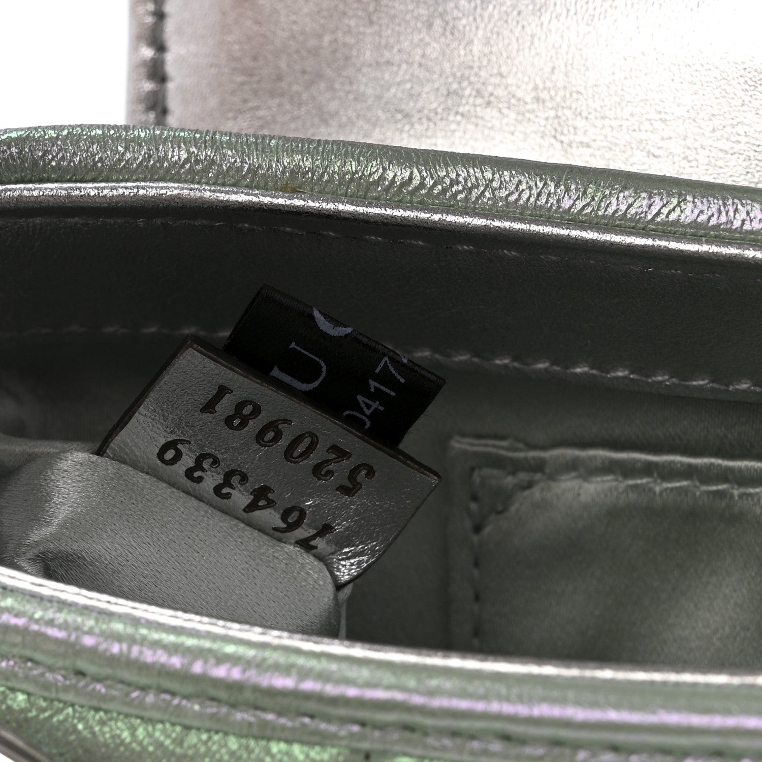 Iridescent Nappa Vertical Matelasse Medium Maxi Horsebit Chain Shoulder Bag Iridescent Salvy Green