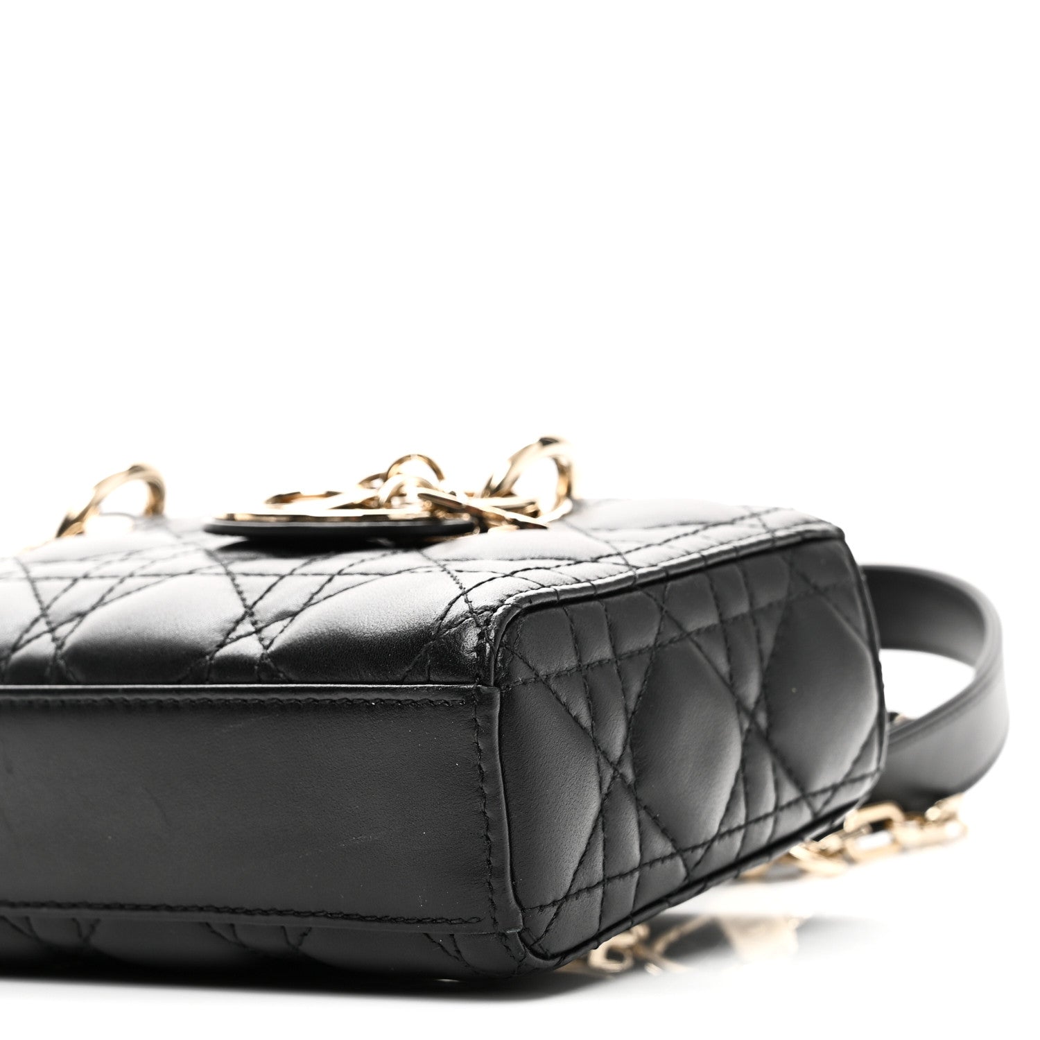 Lambskin Cannage Small Lady D-Joy Black