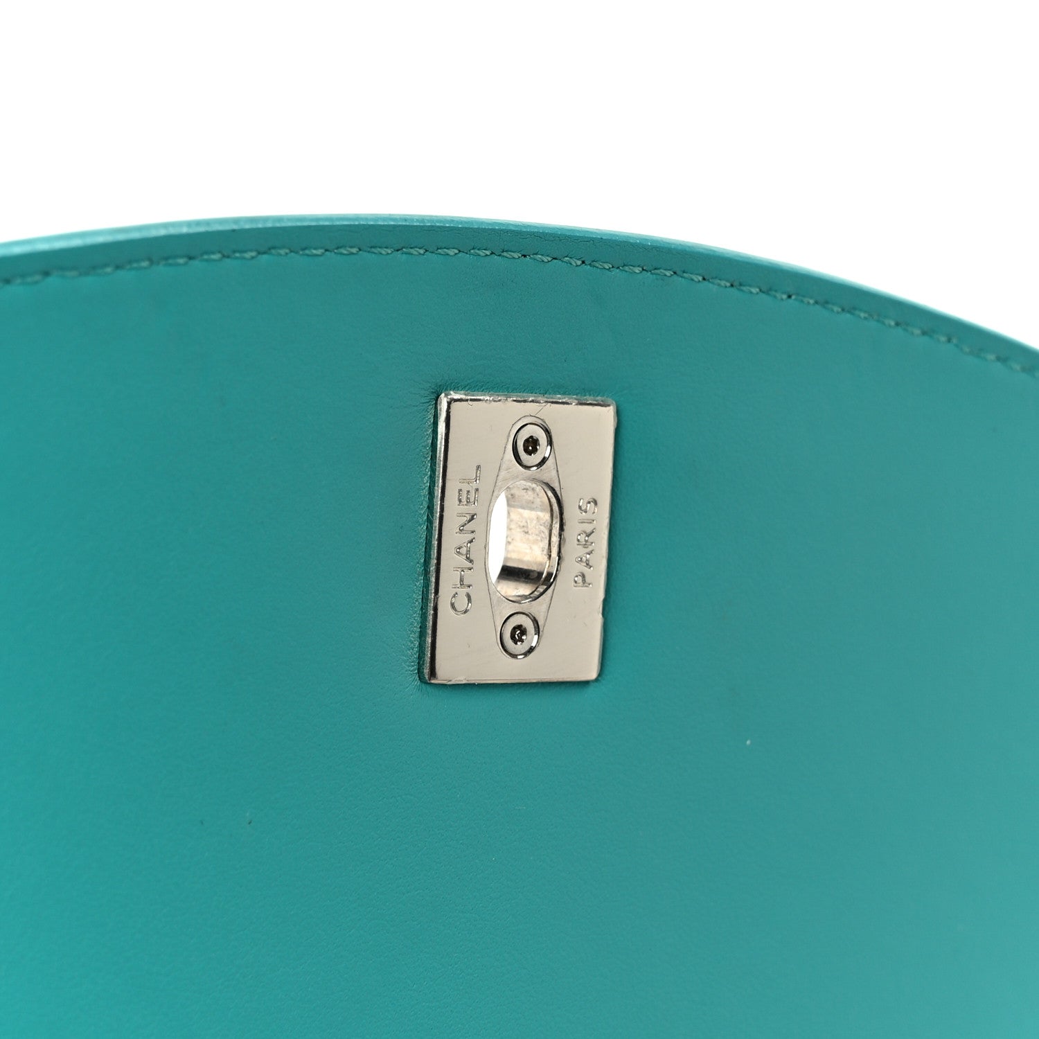 Calfskin Stitched Small Ring My Bag Flap Crossbody Turquoise