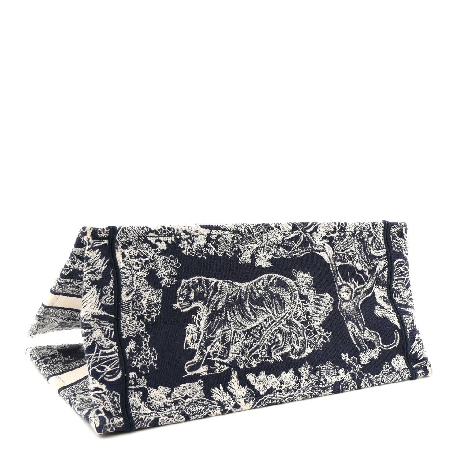 Canvas Embroidered Medium Dioriviera Toile De Jouy Book Tote Blue