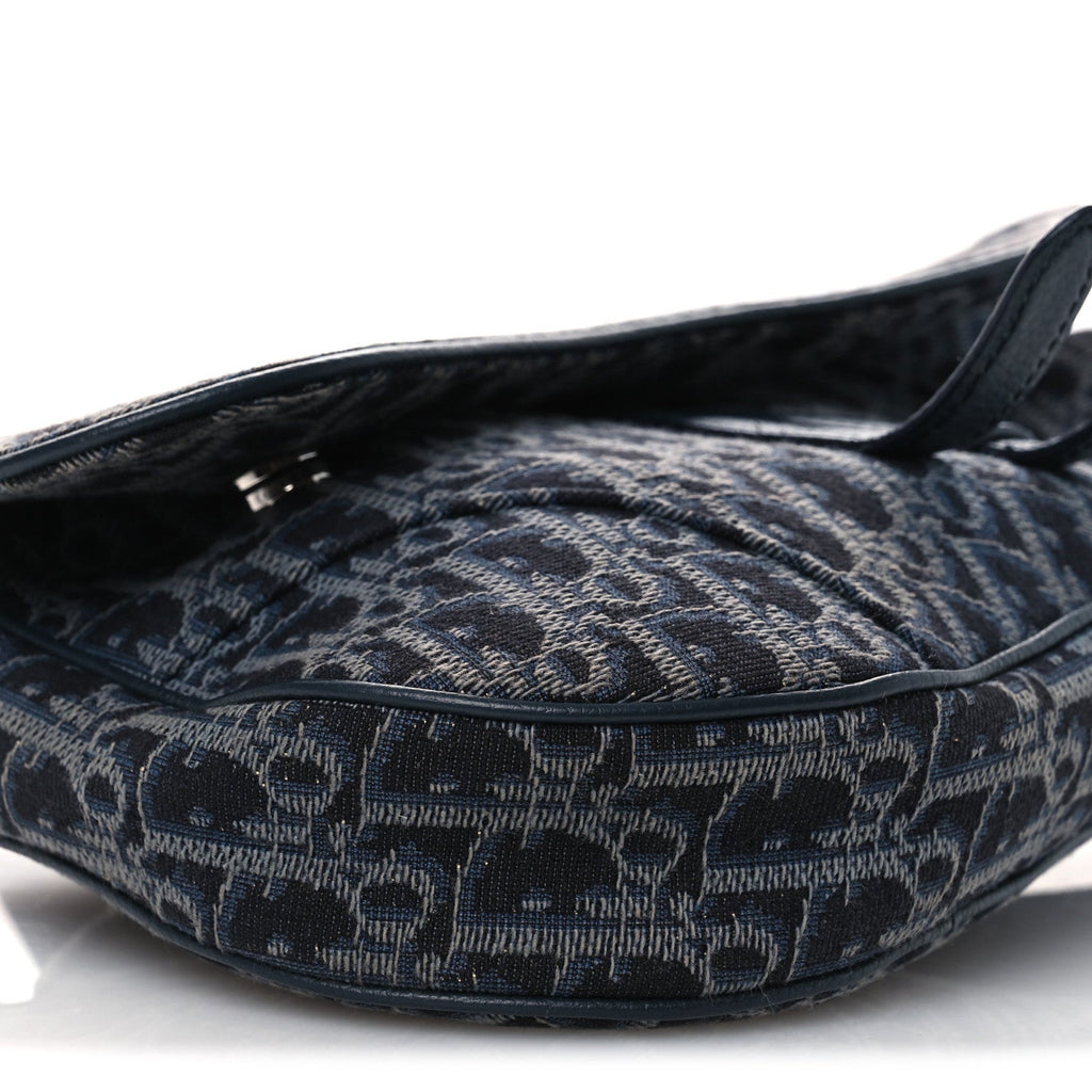 Oblique Mens Saddle Bag Black Blue