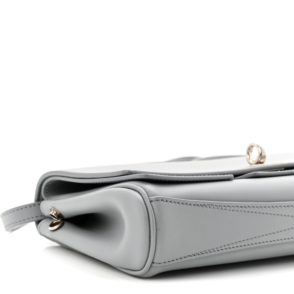 Smooth Calfskin Small Bel Air Clutch On Strap Cloud Grey