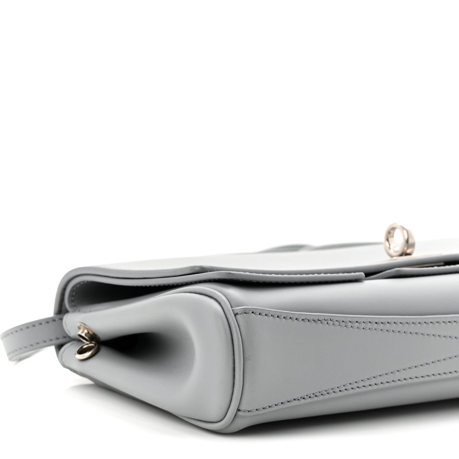 Smooth Calfskin Small Bel Air Clutch On Strap Cloud Grey