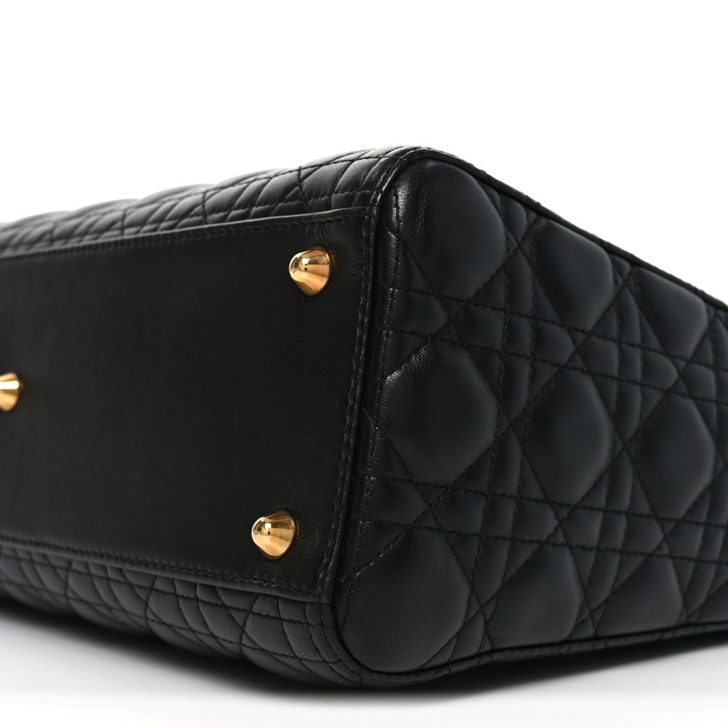 Lambskin Cannage Large Lady Dior Black