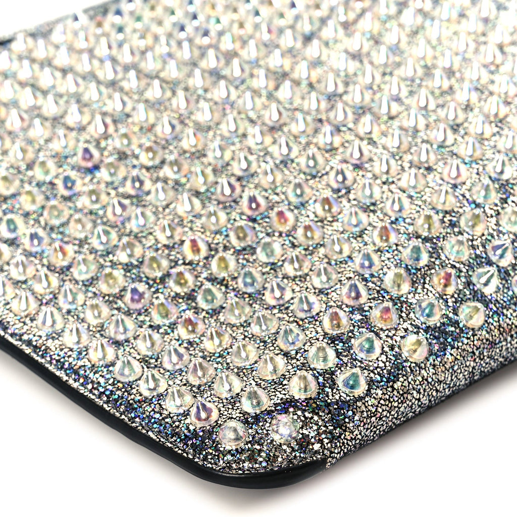 Nappa Mica Studded Loubiclutch Silver