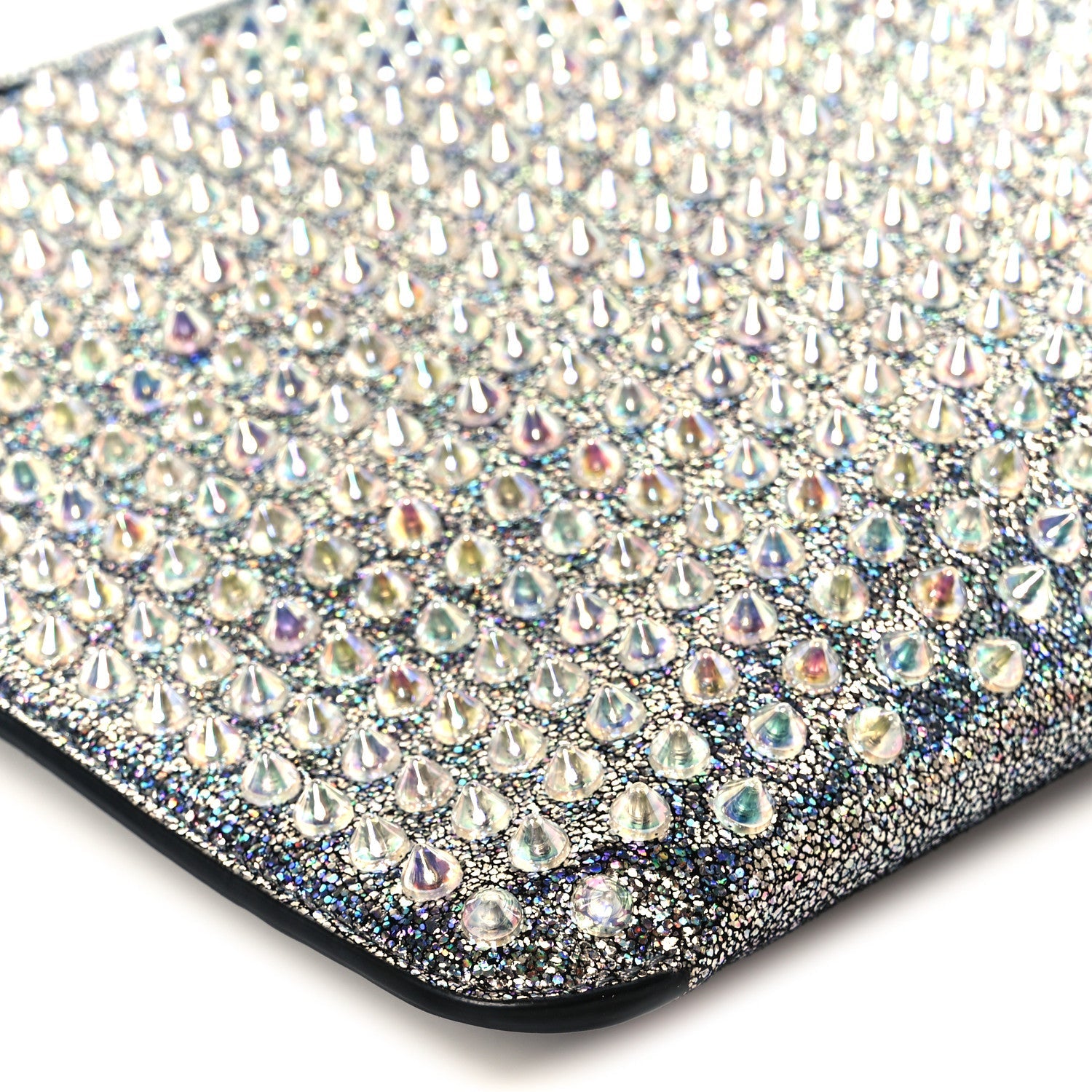 Nappa Mica Studded Loubiclutch Silver