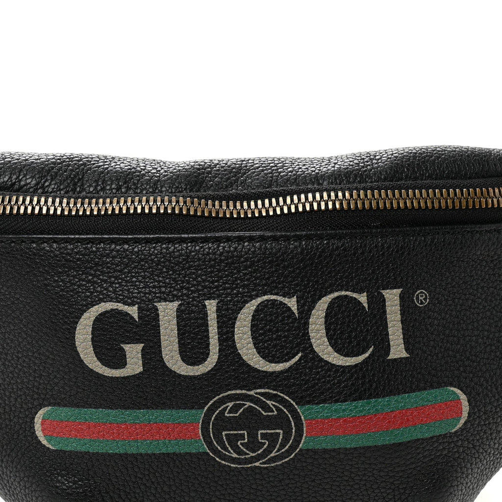 Grained Calfskin Small Logo Belt Bag Black