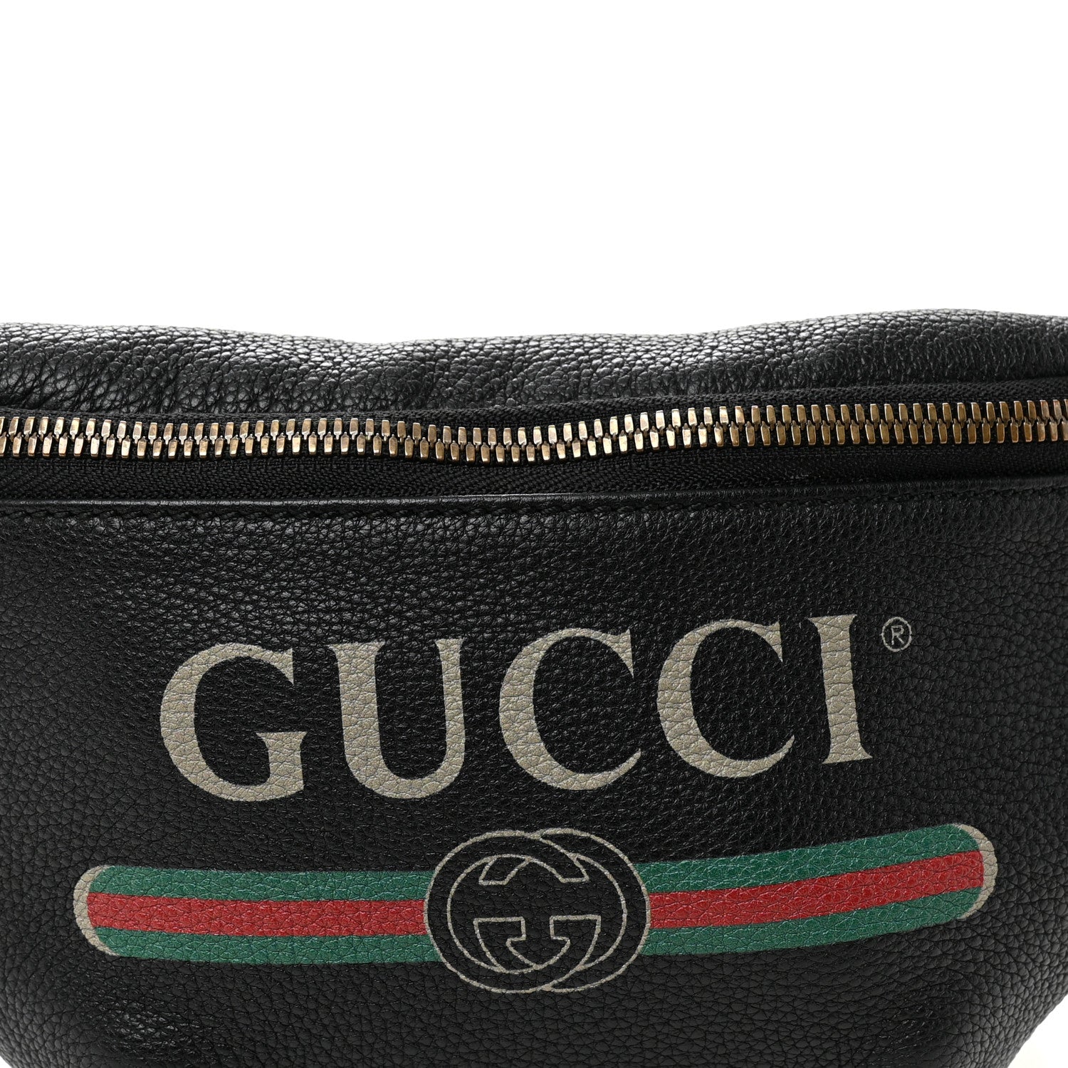 Grained Calfskin Small Logo Belt Bag Black