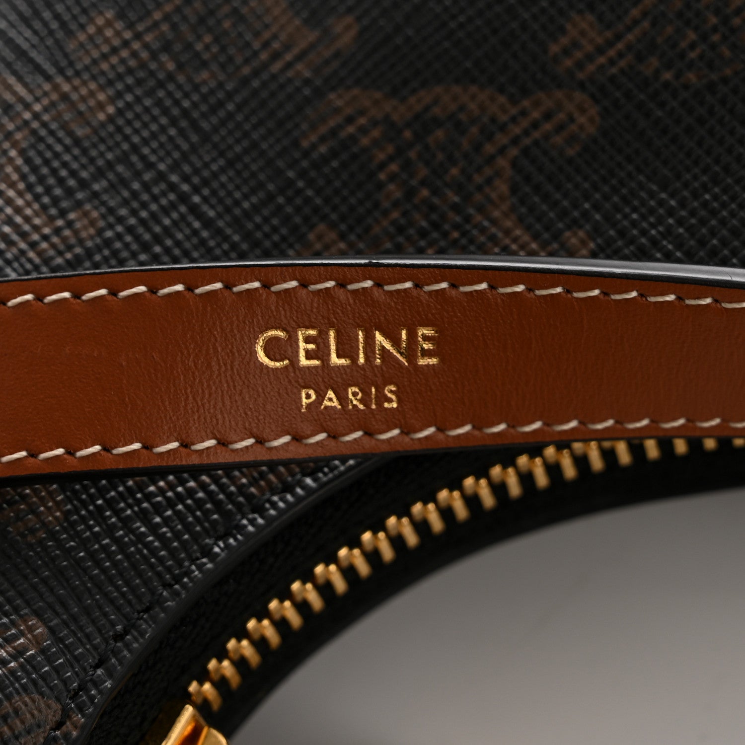 Canvas Calfskin Mini Ava Triomphe Shoulder Bag Tan