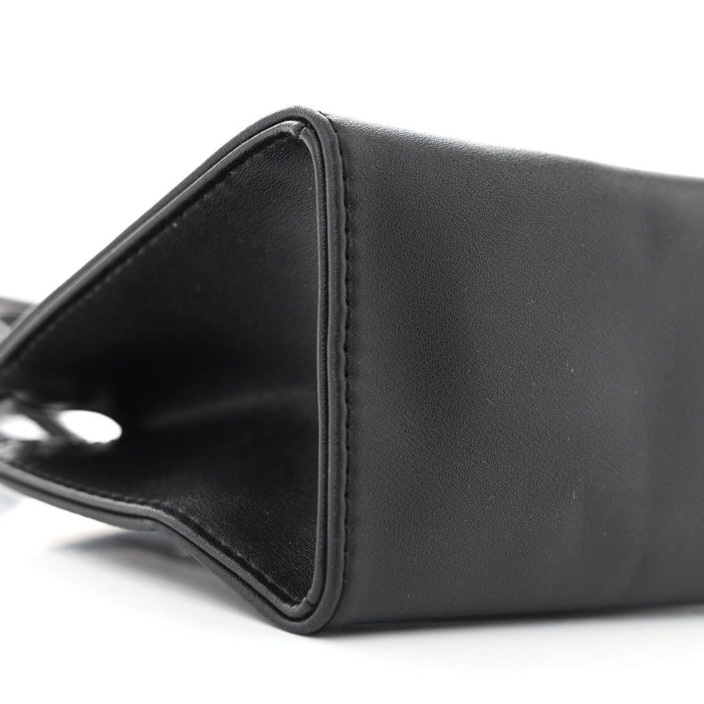 Vegan Leather Small Shopping Bag Black