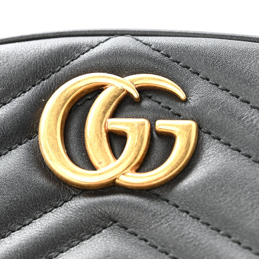Calfskin Matelasse GG Marmont Belt Bag 85 34 Black