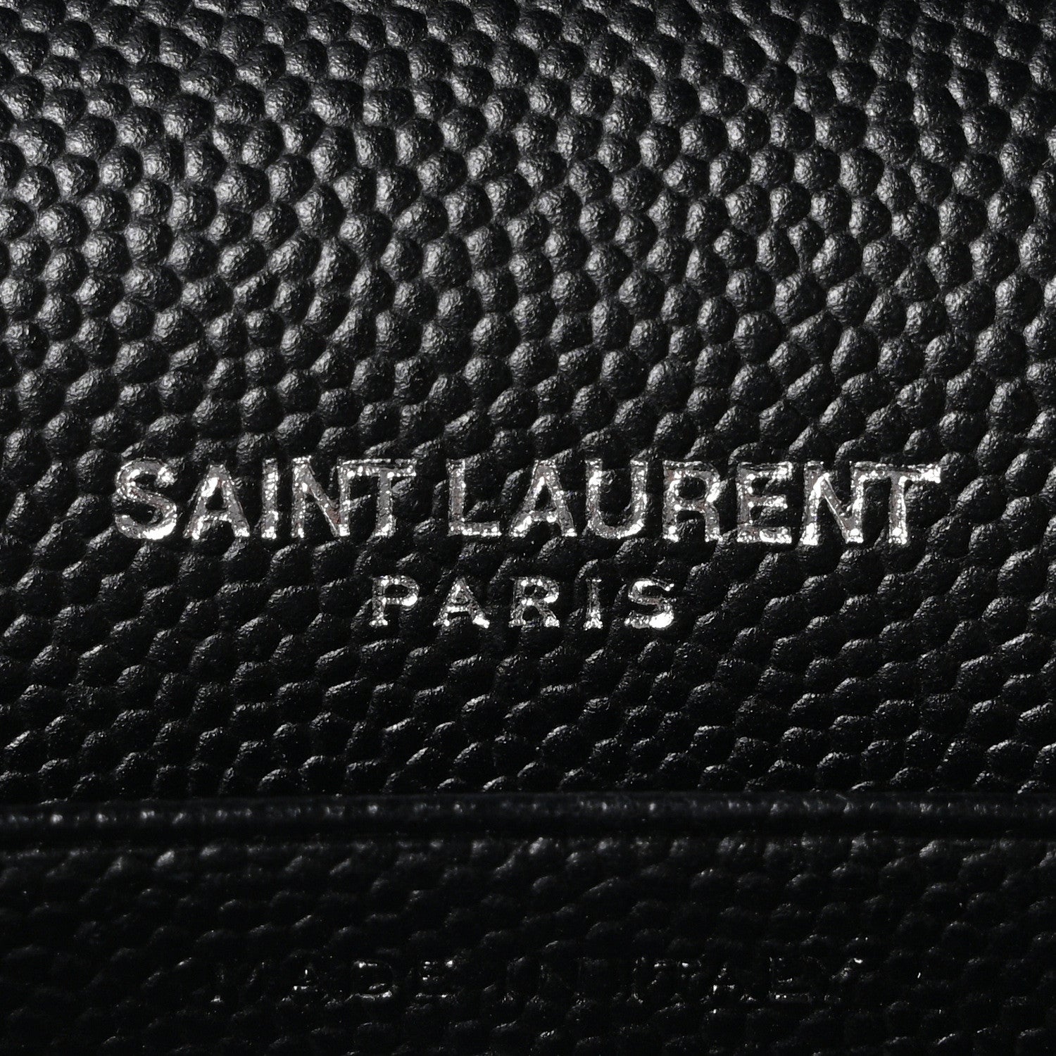 Grain De Poudre Matelasse Chevron Monogram Monochrome Chain Wallet Black