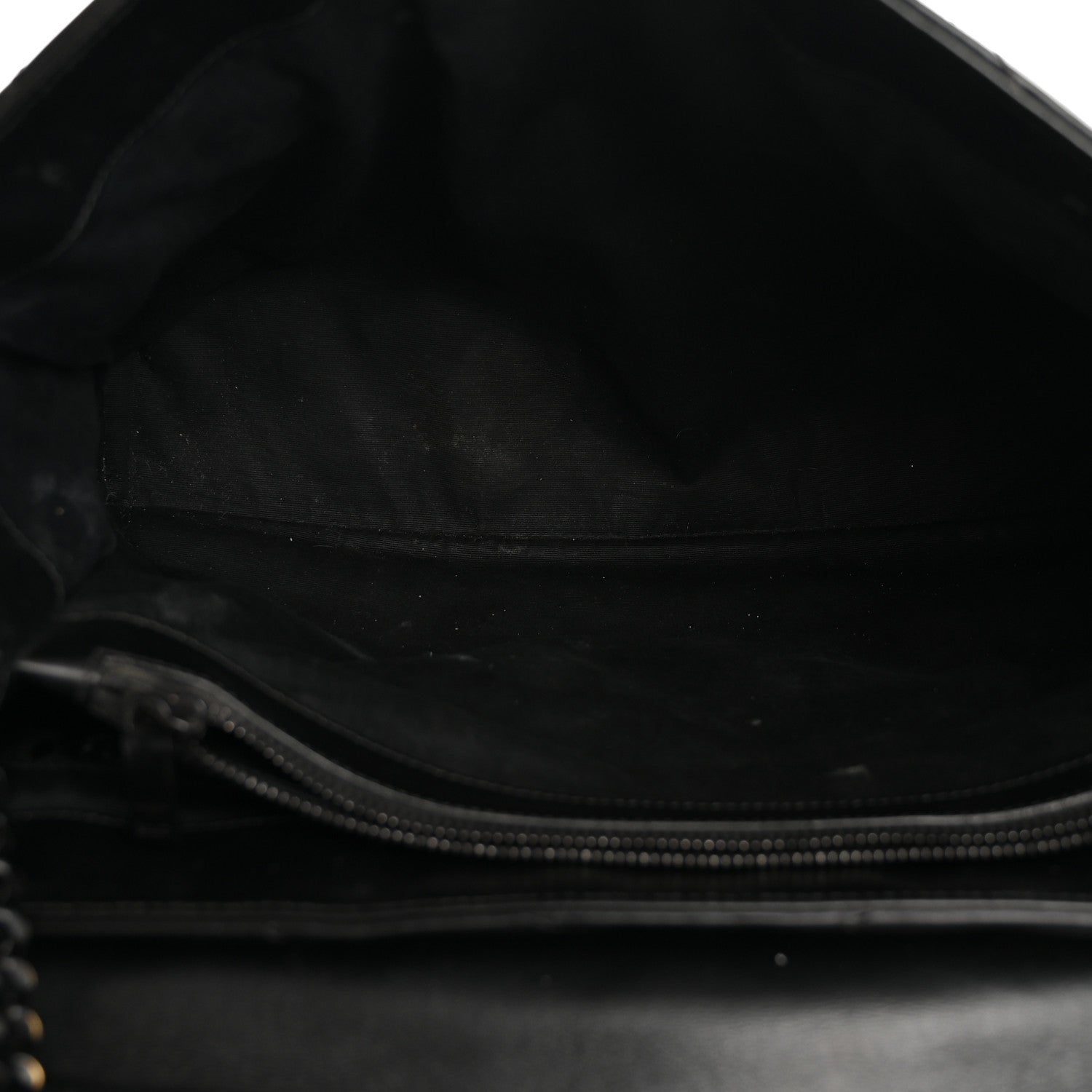 Calfskin Y Quilted Monogram Large Loulou Chain Satchel Black