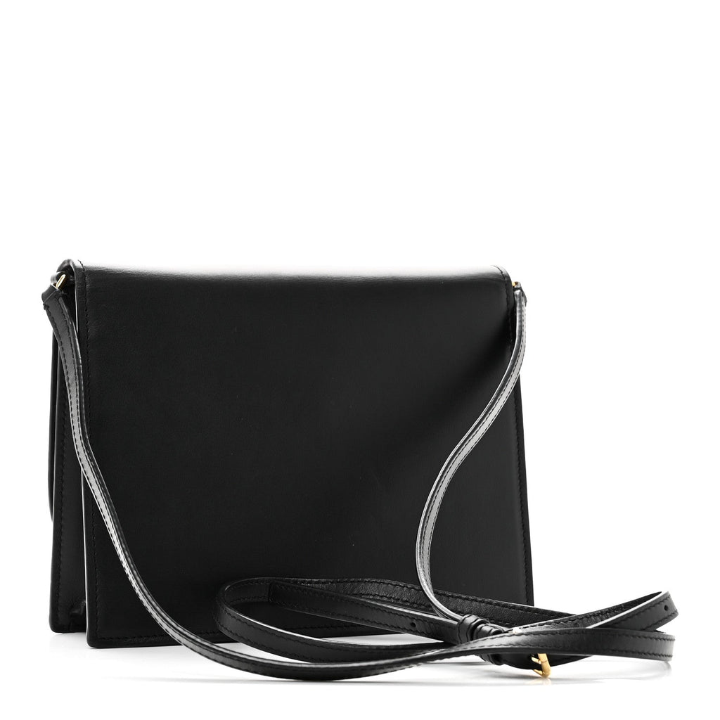 Calfskin DG Logo Flap Crossbody Bag Black