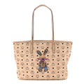 Visetos Medium Studded Rabbit Top Zip Shopper Tote Beige