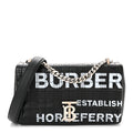 Patent Quilted Horseferry Print Small Lola Bag Black