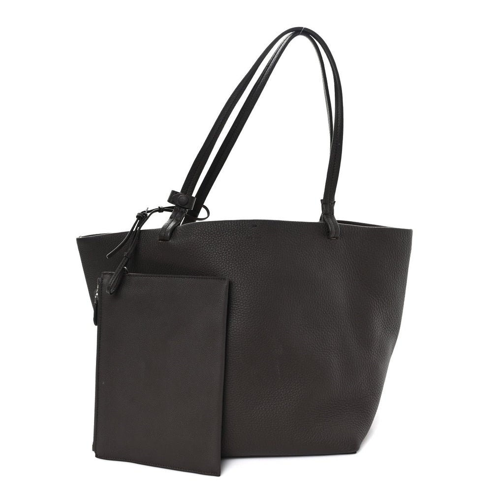 Grained Calfskin Park Tote Three Deep Brown