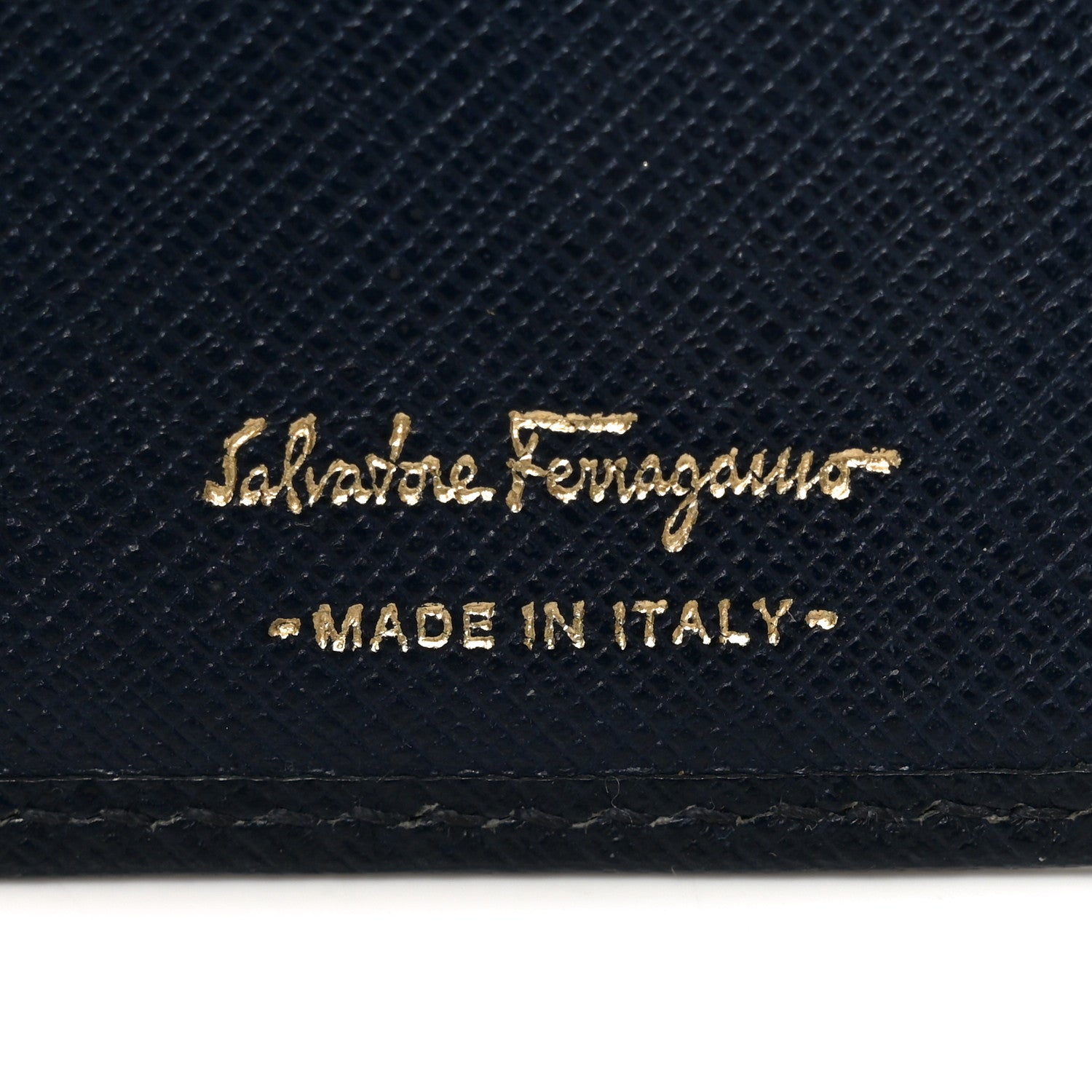 Hammered Calfskin Gancini Wallet Blue