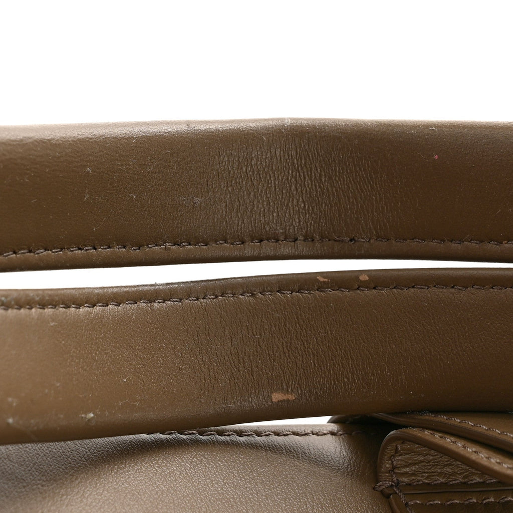 Calfskin Medium Woody Tote Army Green