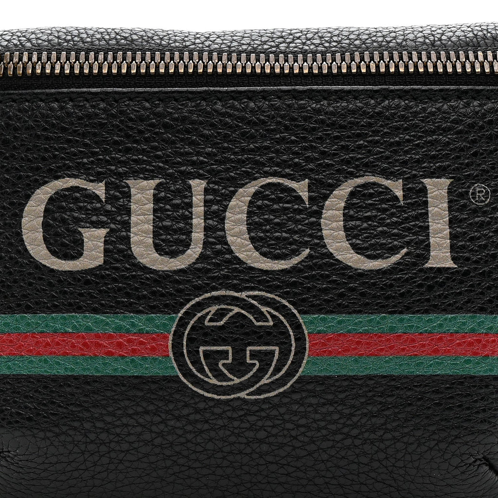 Grained Calfskin Small Logo Belt Bag Black