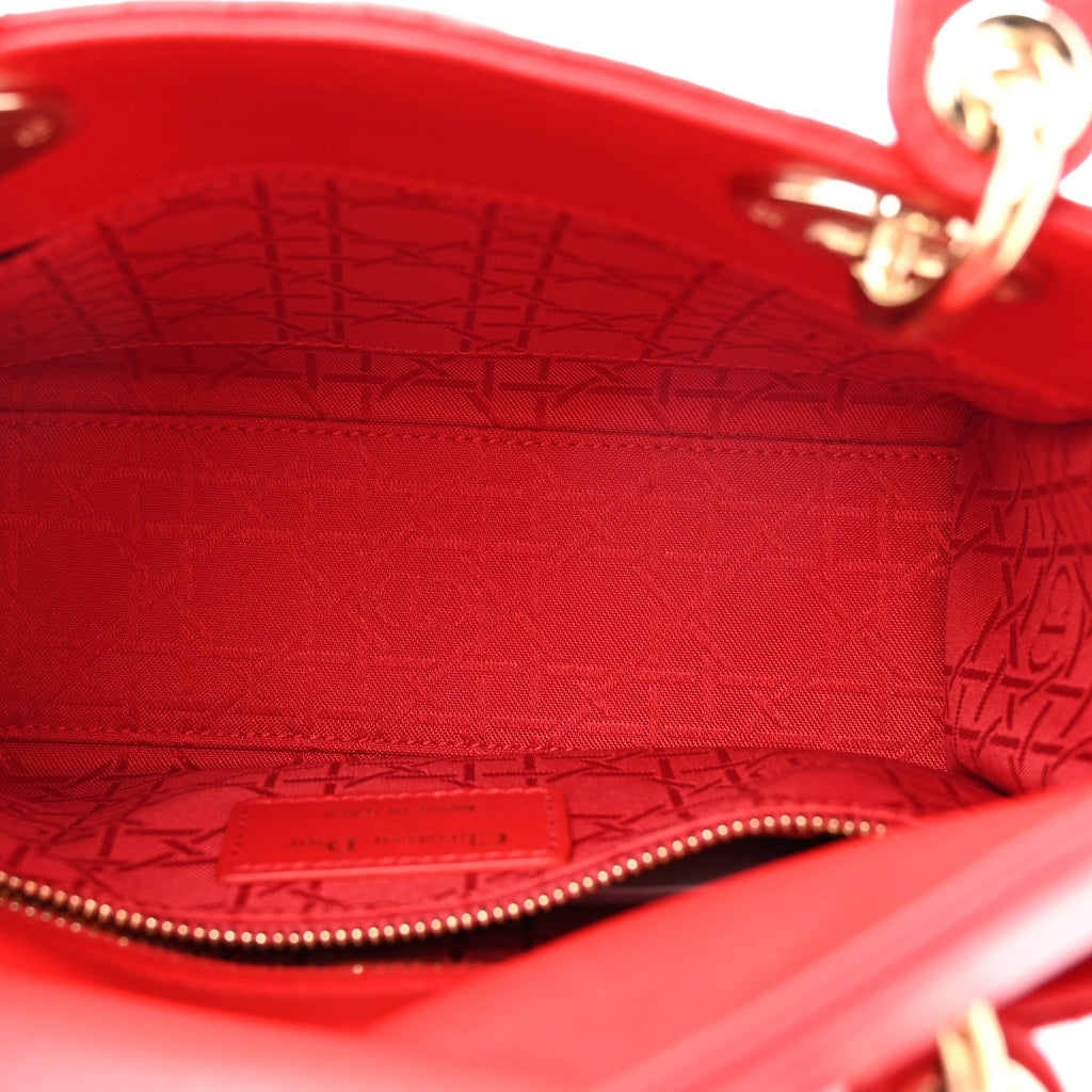 Lambskin Cannage Small My ABCDior Lady Dior Red