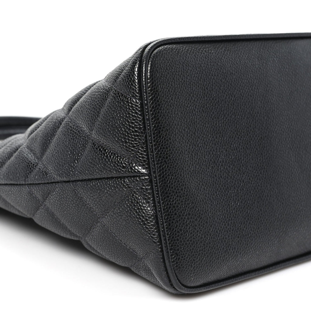 Caviar Quilted Medallion Tote Black