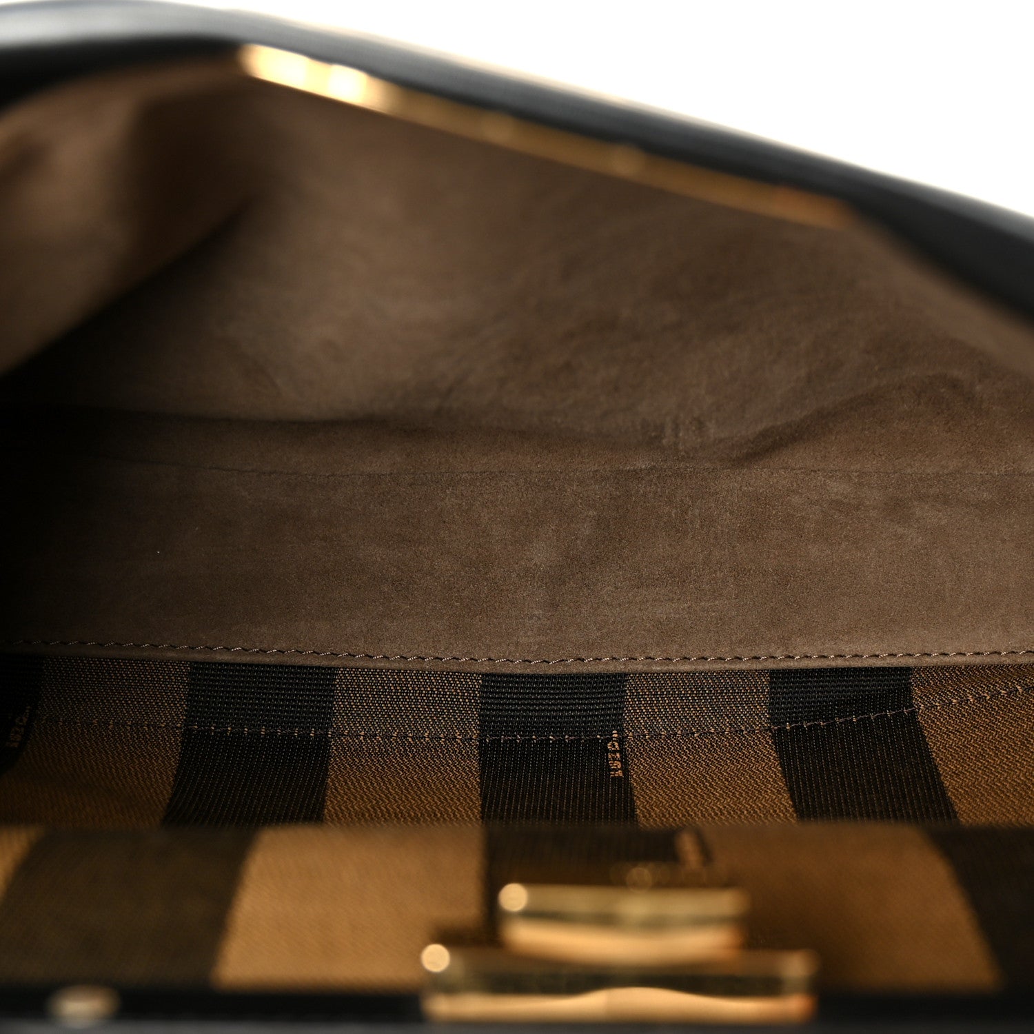 Vitello Morgan Fabric Jacquard Pequin Medium Peekaboo Iconic Satchel Black Tobacco
