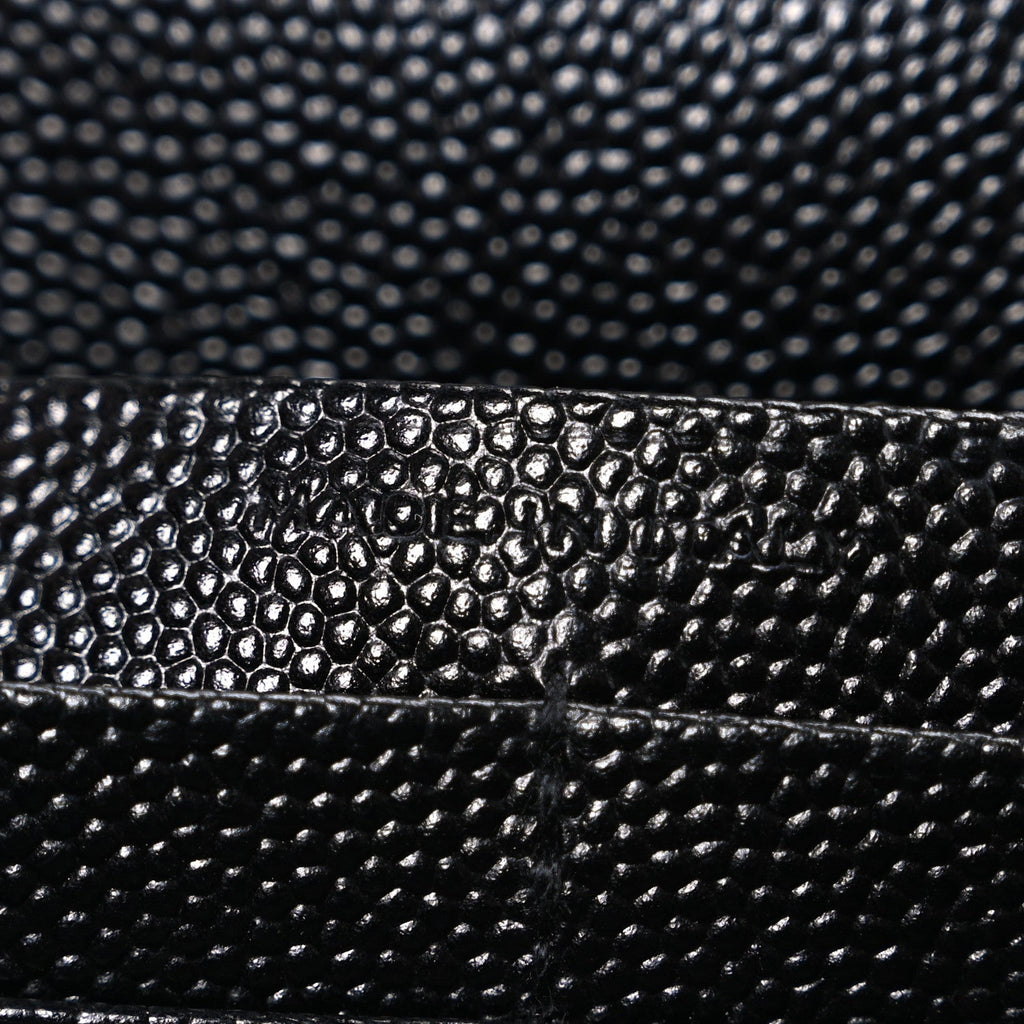 Grain De Poudre Matelasse Chevron Monogram Monochrome Chain Wallet Black