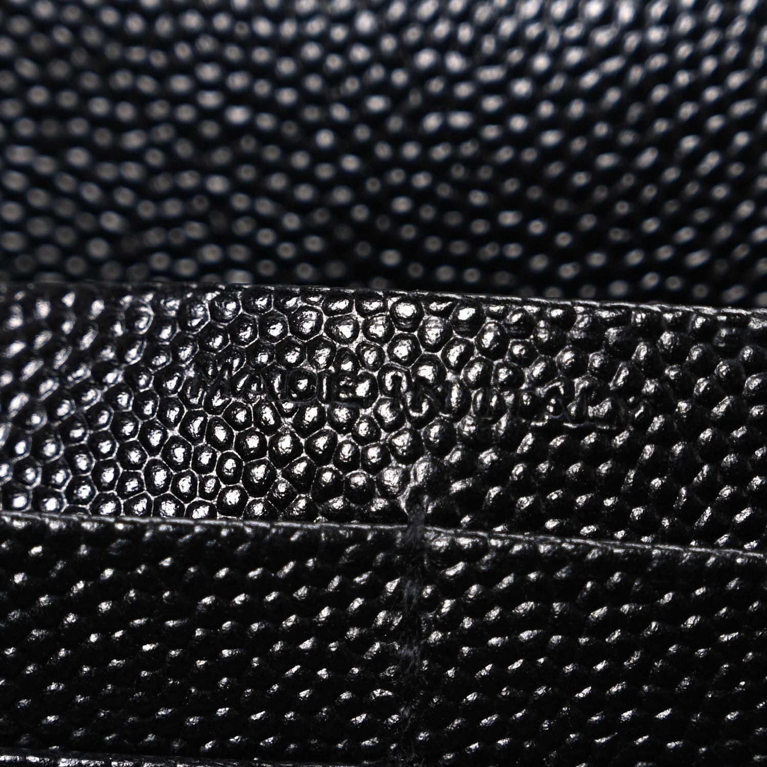 Grain De Poudre Matelasse Chevron Monogram Monochrome Chain Wallet Black