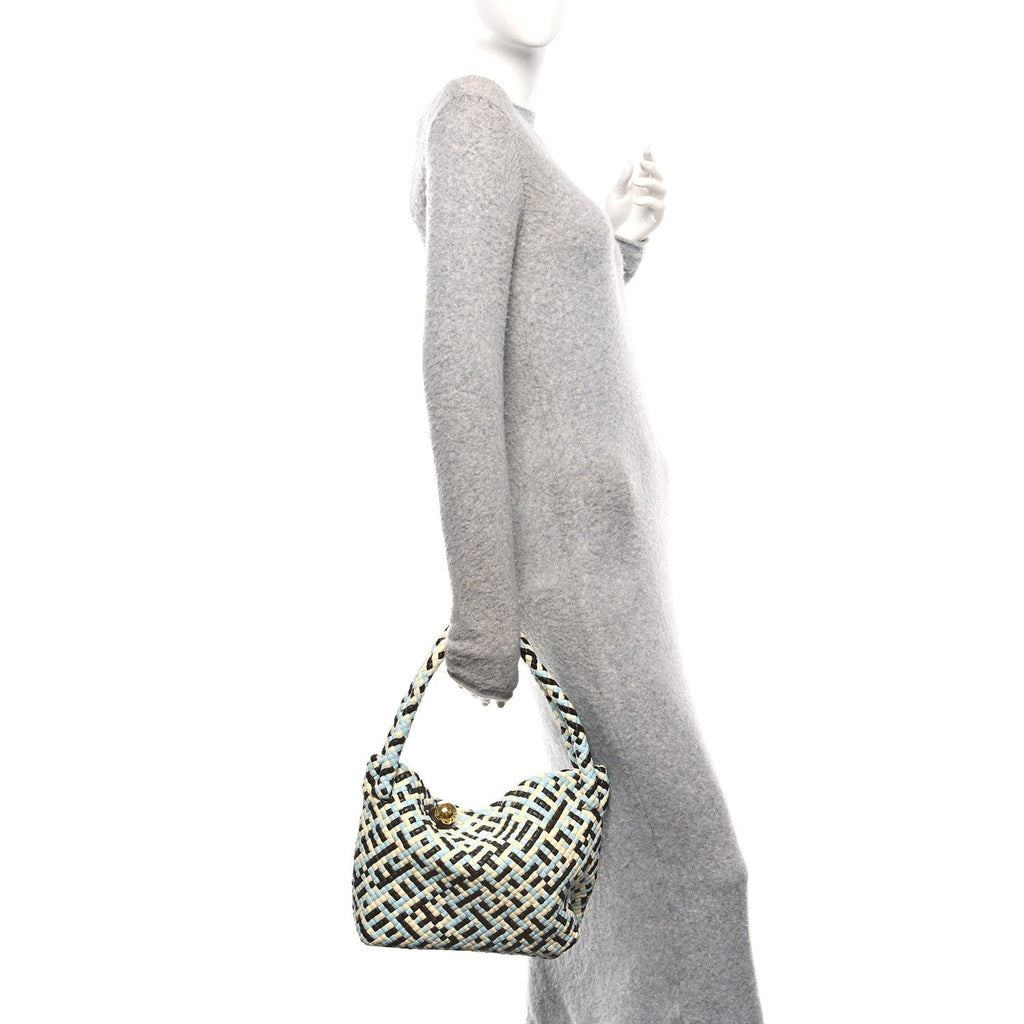 Calfskin Intreccio Tricolor Tosca Shoulder Bag Bitter Chocolate Zest Washed Topazio