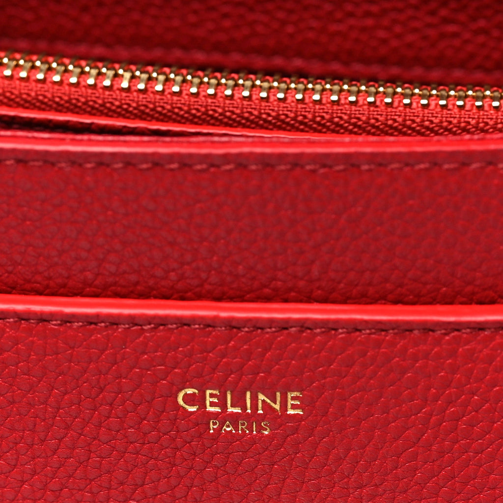 Grained Calfskin Small 16 Top Handle Bag Red