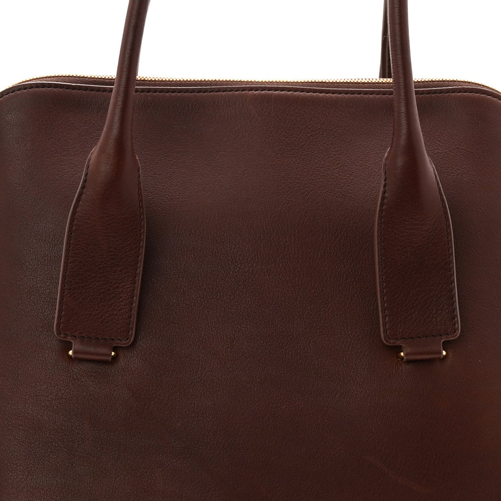 Polished Saddle Calfskin Large Devon Bag Burgundy