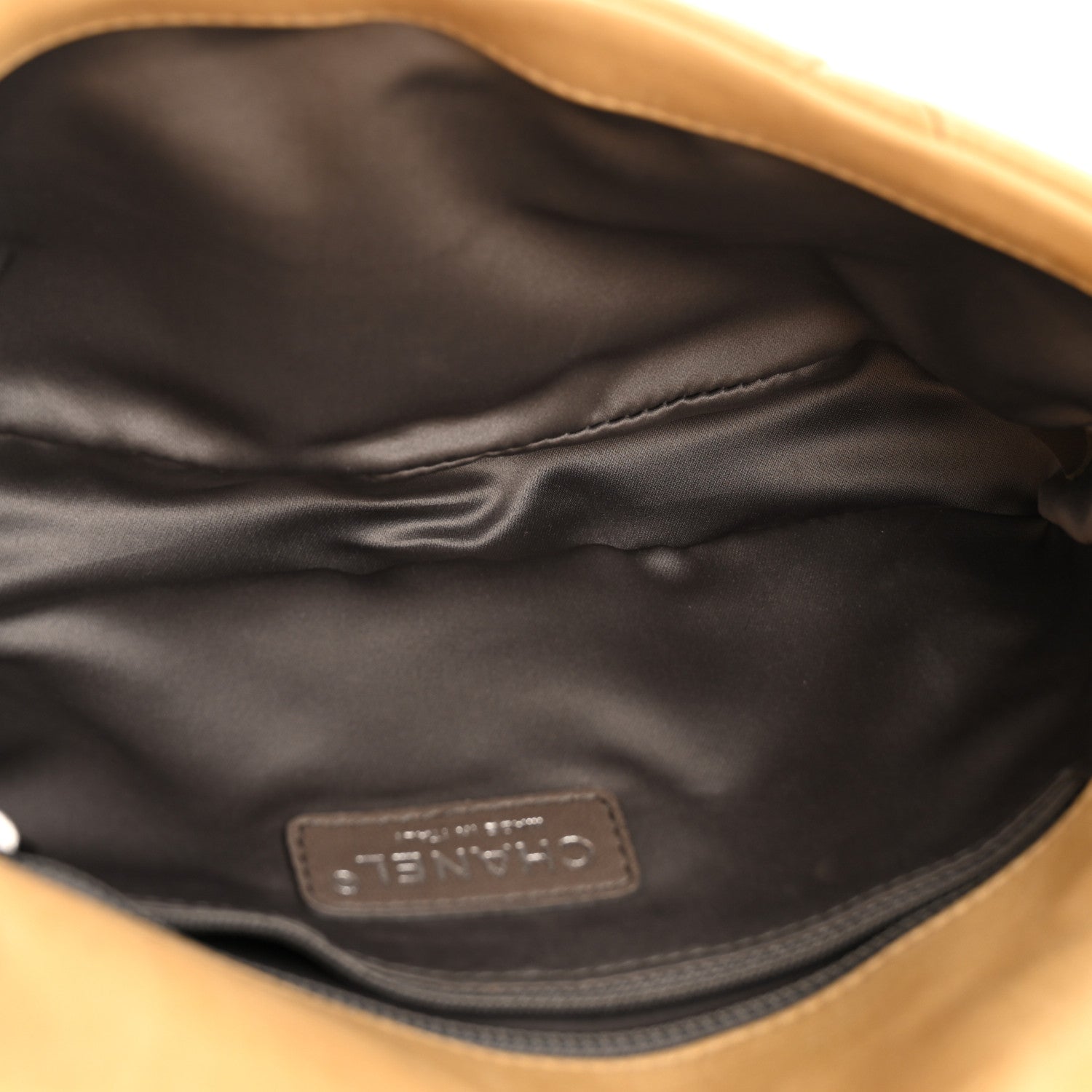 Calfskin Quilted Medium Bubble Quilt Flap Bag Beige