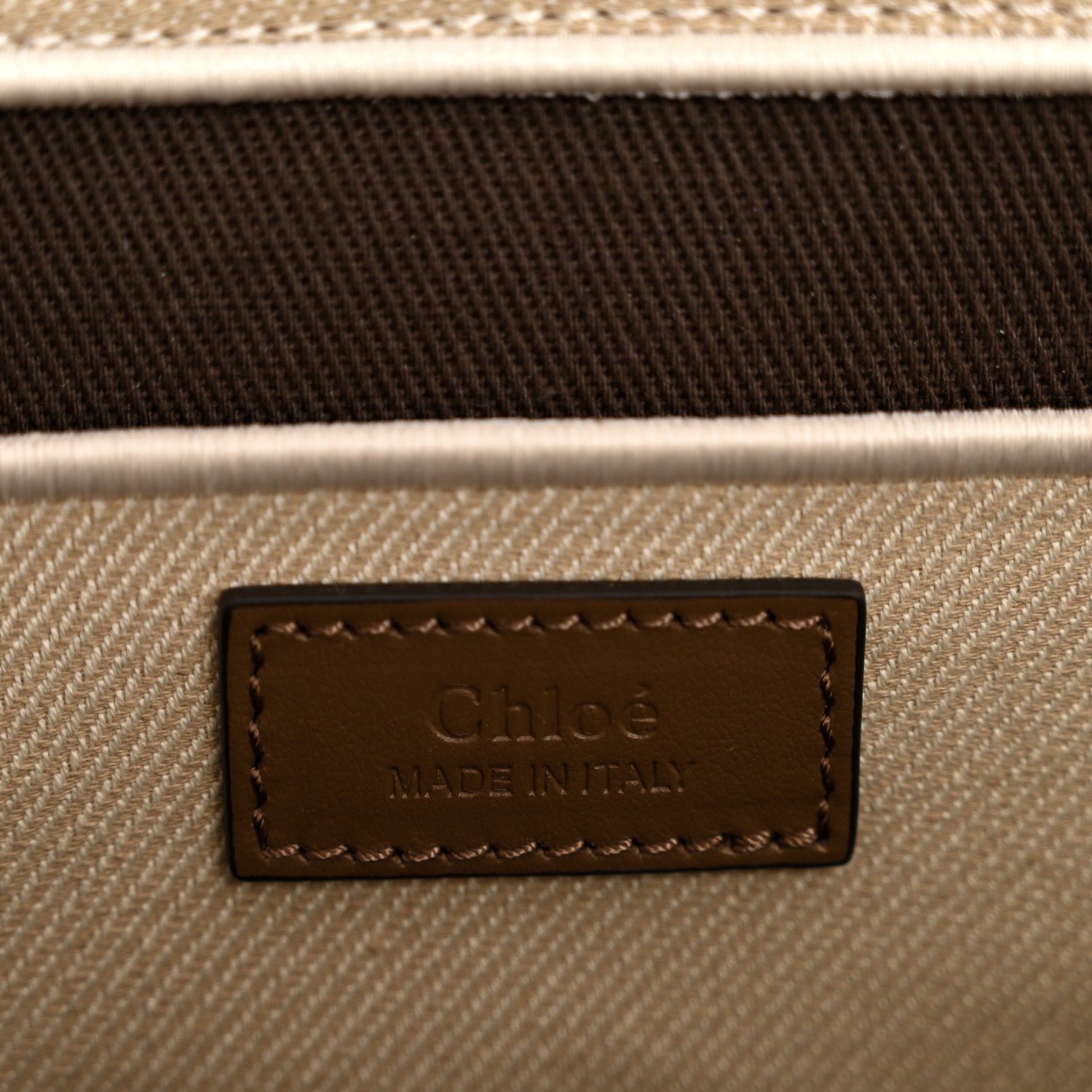 Canvas Calfskin Small Logo Carry Tote Vegetal Beige