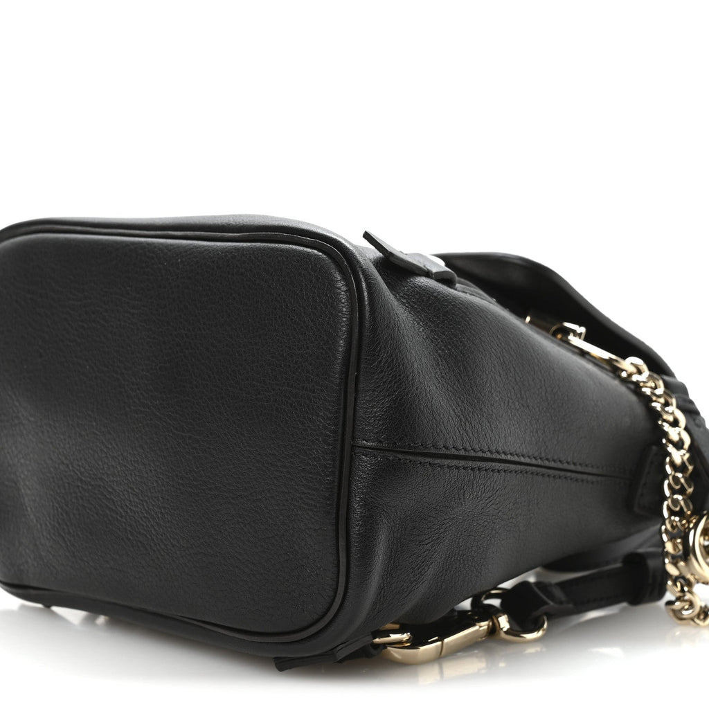 Suede Calfskin Mini Faye Backpack Black