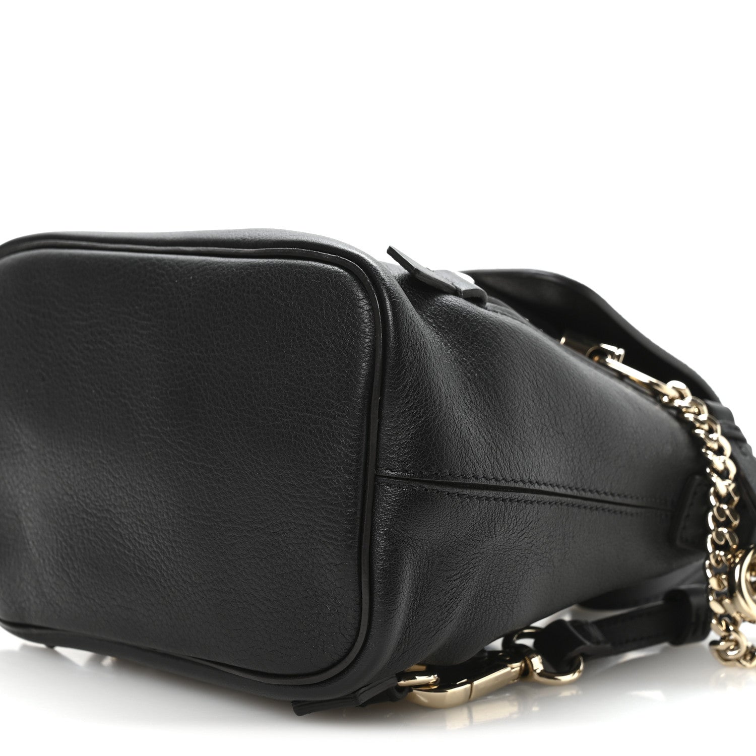 Suede Calfskin Mini Faye Backpack Black