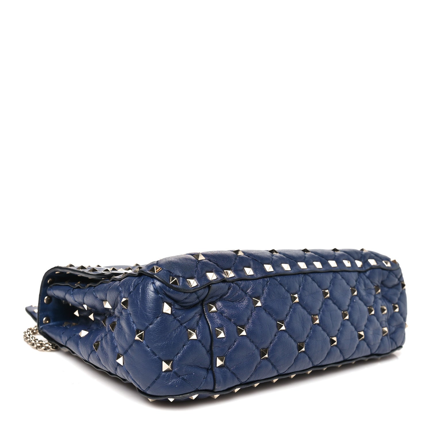 Nappa VLTN Print Medium Rockstud Spike Shoulder Bag Pure Blue White
