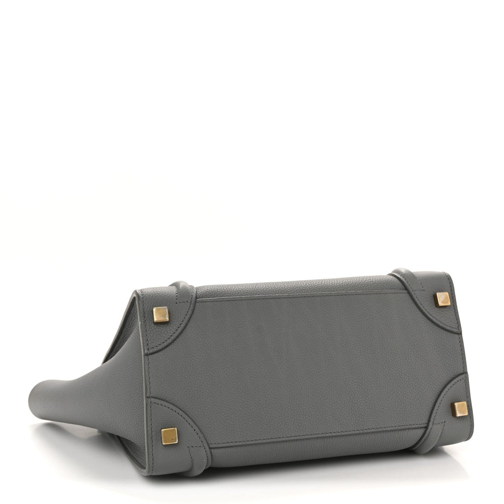 Baby Drummed Calfskin Micro Luggage Kohl