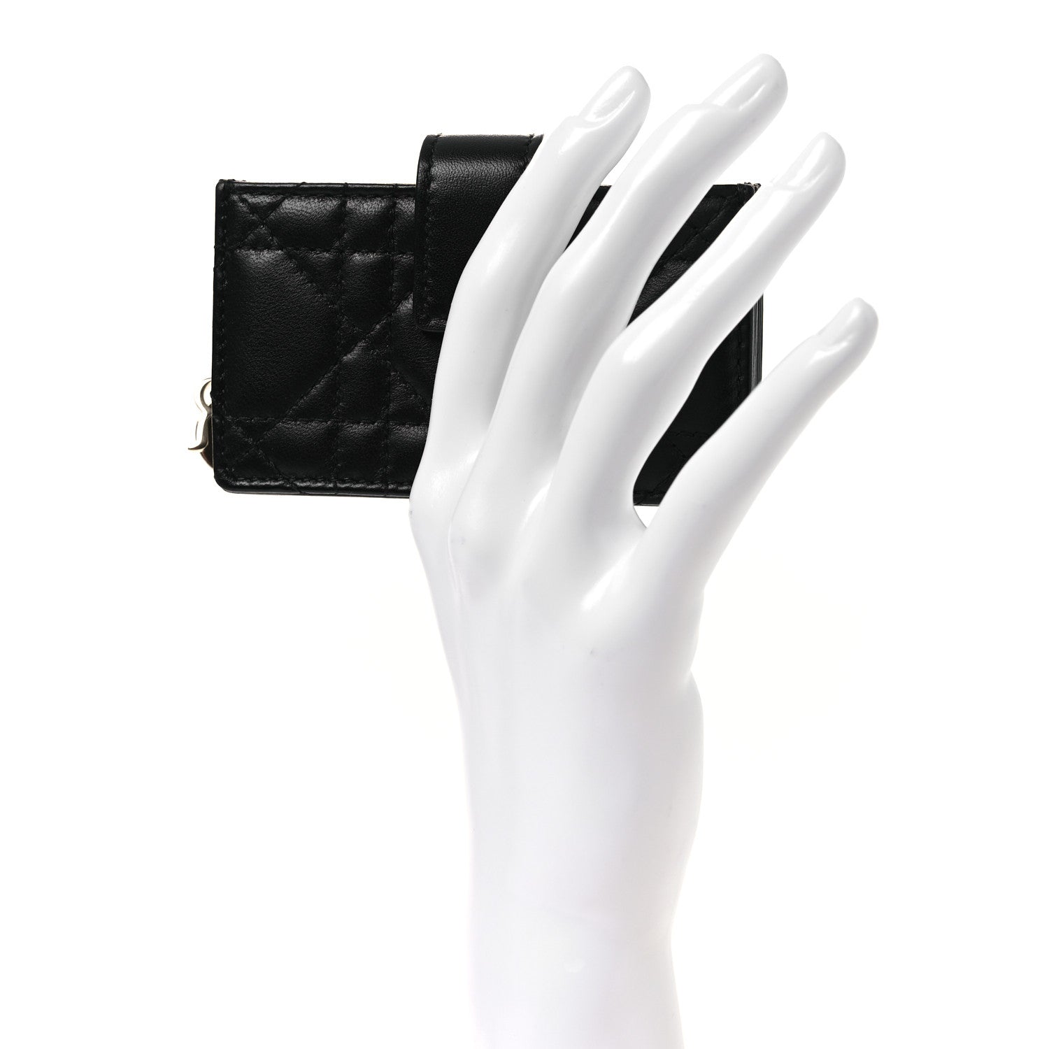 Lambskin Cannage Lady Dior Jasmine 5-Gusset  Holder Black