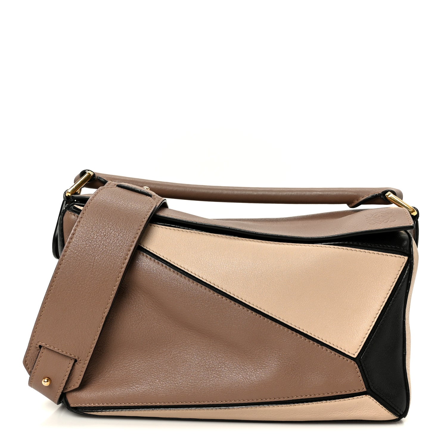 Calfskin Small Puzzle Bag Sand Hazelnut Ash