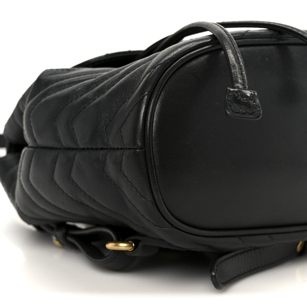 Calfskin Matelasse GG Marmont Flap Backpack Black