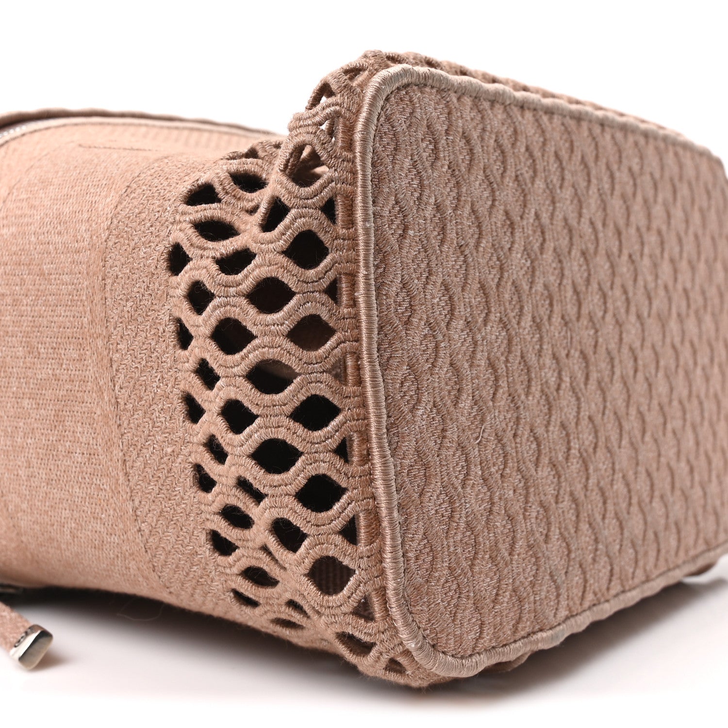 Mesh Embroidered Diortravel Vanity Case Clay