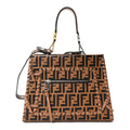 Vitello Century F is Fendi Whipstitch Threads FF Embossed Small Runaway Satchel Tobacco Orzo