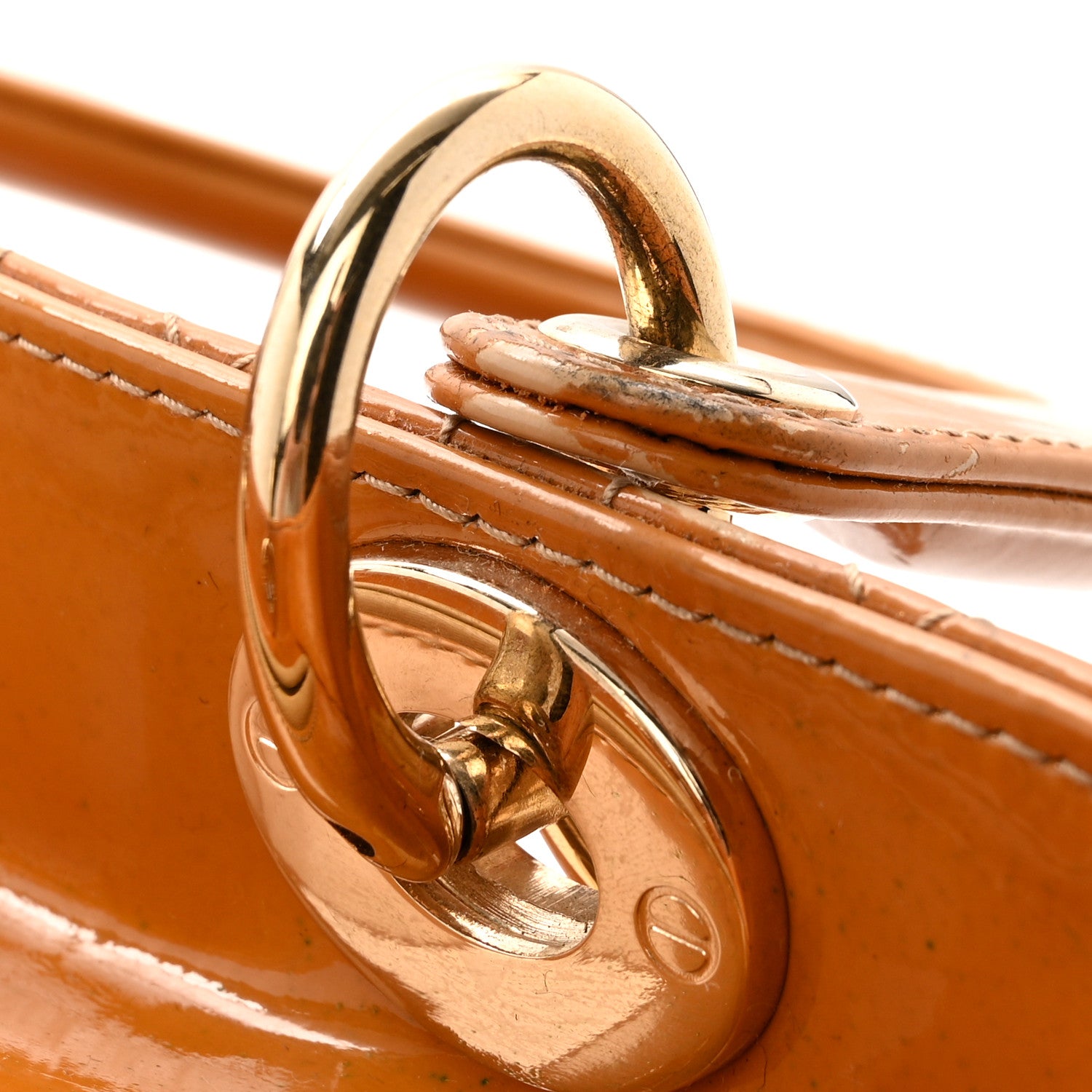 Patent Cannage Medium Lady Dior Dark Beige