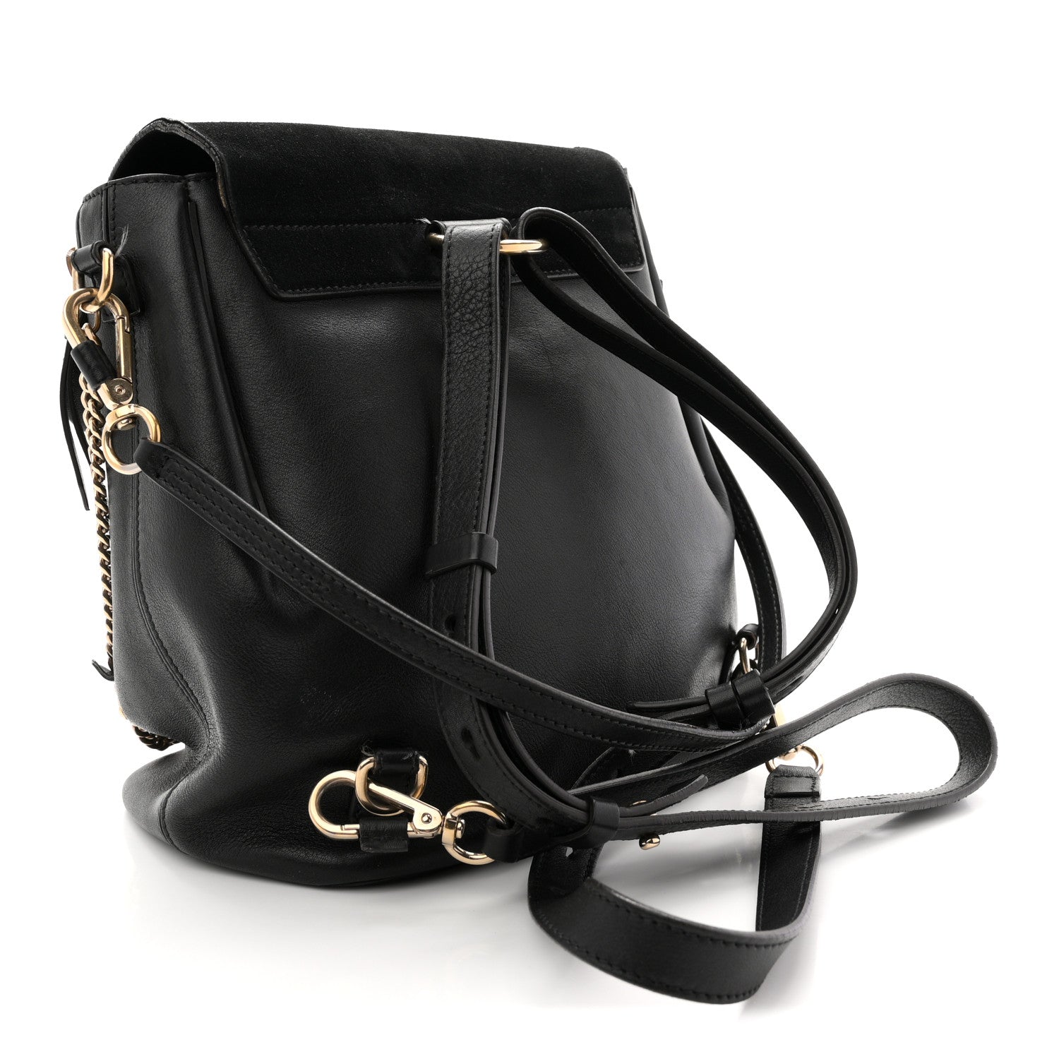 Suede Calfskin Medium Faye Backpack Black