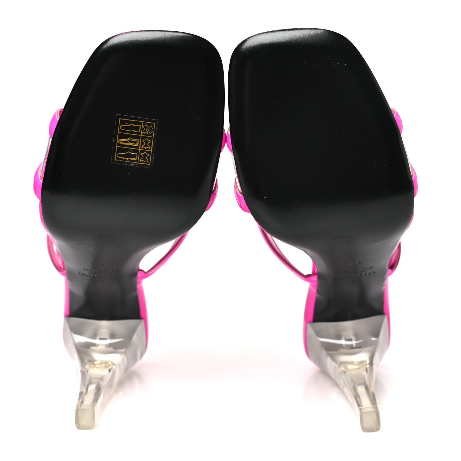 Patent PVC Chain 1967 100mm Sandals 40 Pink